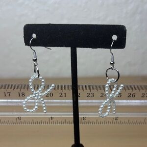 Delicate White Pearl Bow Drop Earrings